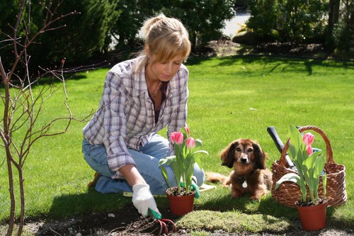 Worker loading approved green waste for lawful disposal